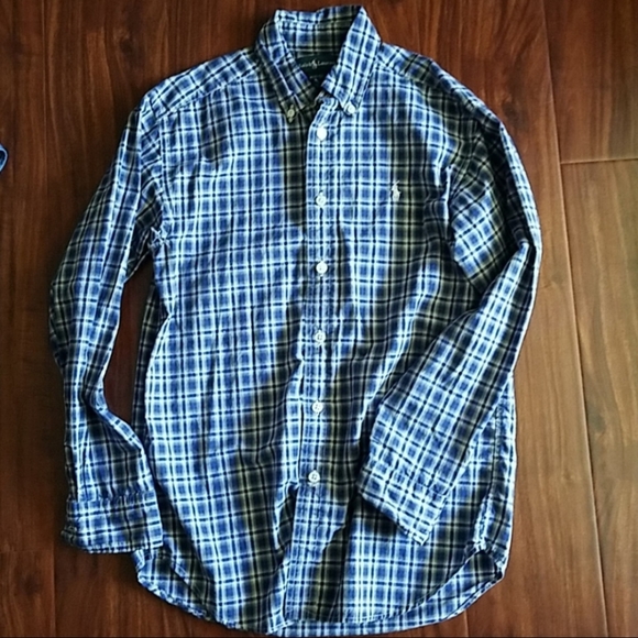 Polo plaid button down shirt, boys Med - Picture 2 of 2